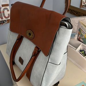 New, rolling attache.  Light blue